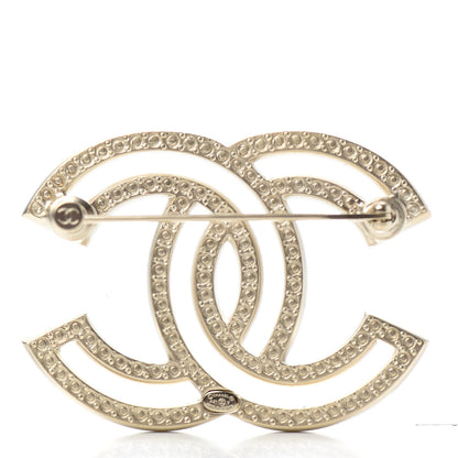 Chanel Crystal CC Brooch Light Gold 3 of 4
