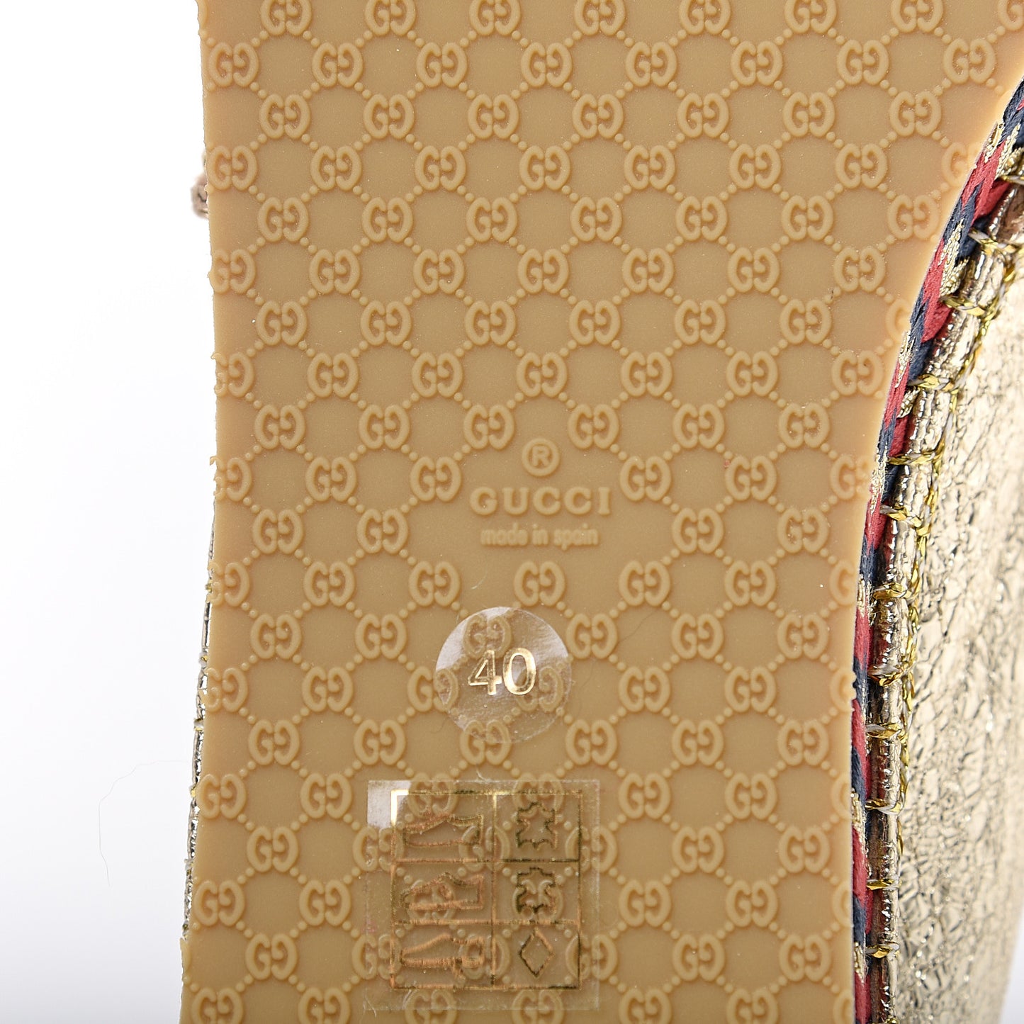 Galassia Web Bee Embroidered Espadrilles 40 Platino