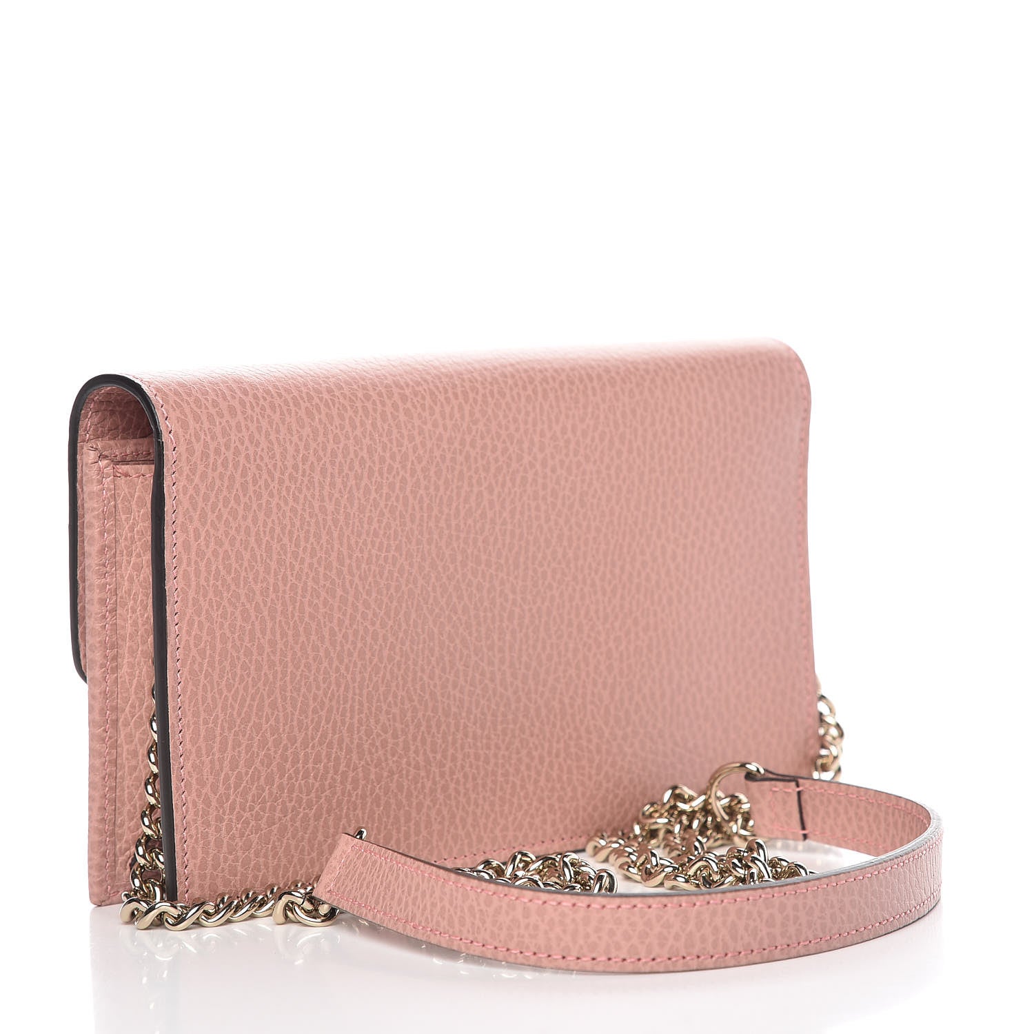 Gucci Dollar Calfskin Interlocking G Chain Wallet Soft Pink 3 of 11