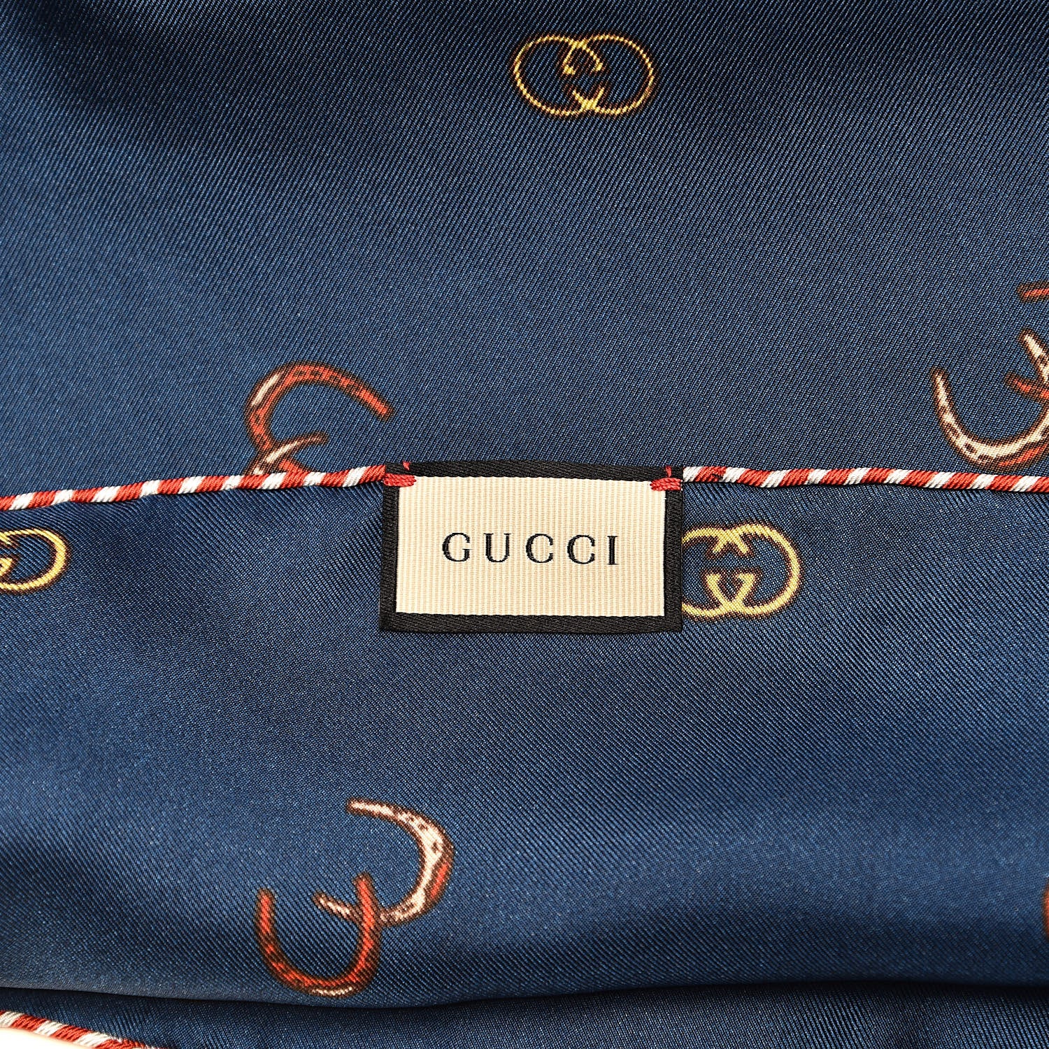 Gucci Silk Twill Poket Logos Pocket Square Blue 3 of 4