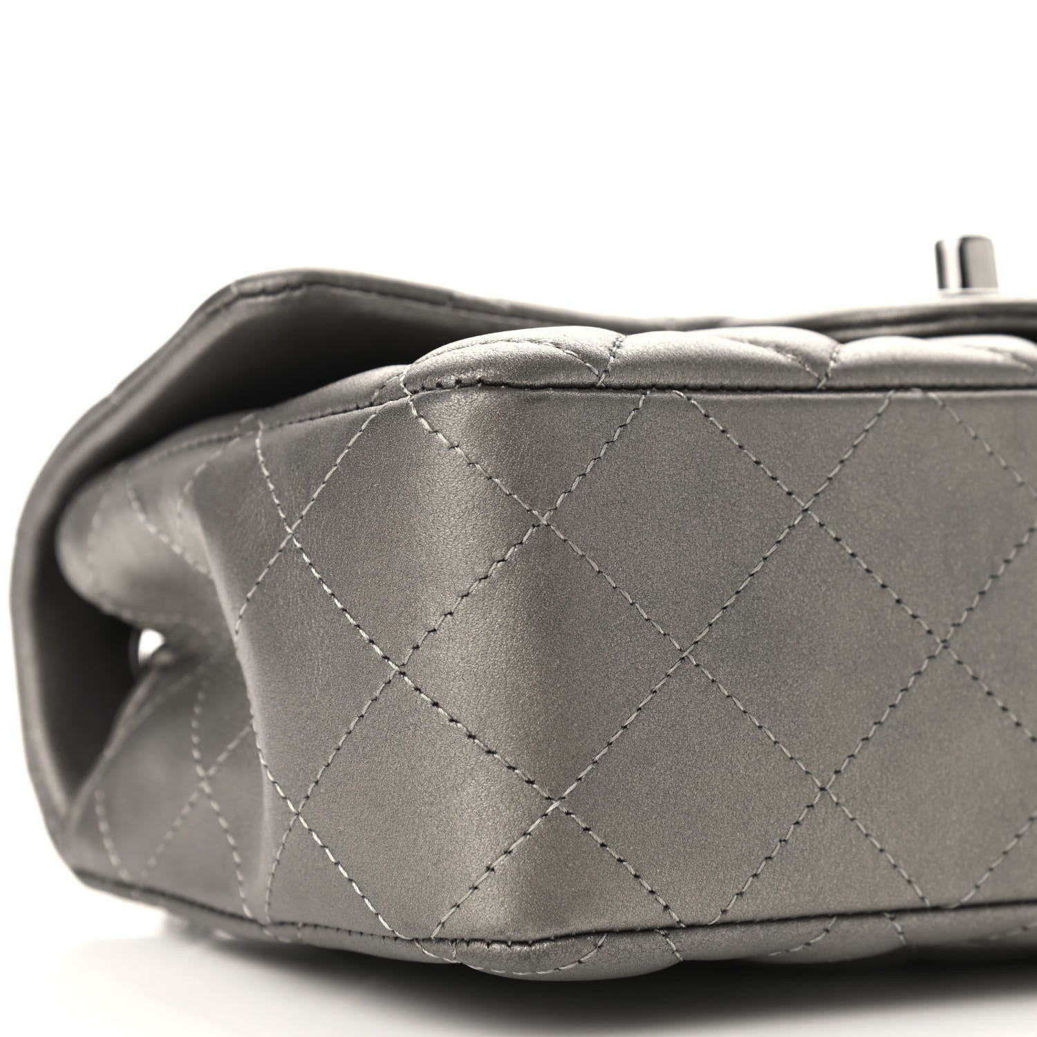 Chanel Metallic Calfskin Quilted Mini Rectangular Flap Ruthenium 9 of 10
