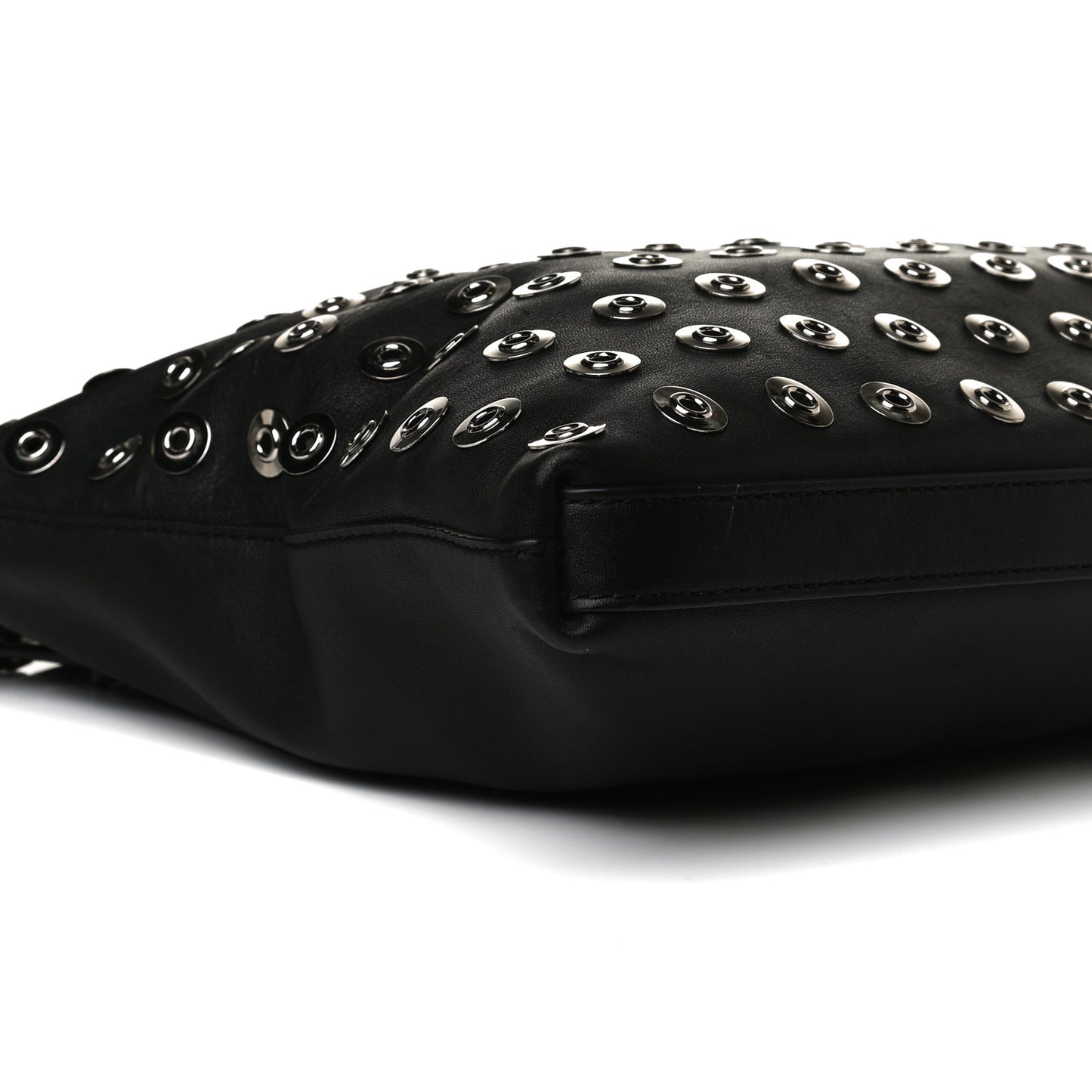 Calfskin Medium Eyelet Hobo Black