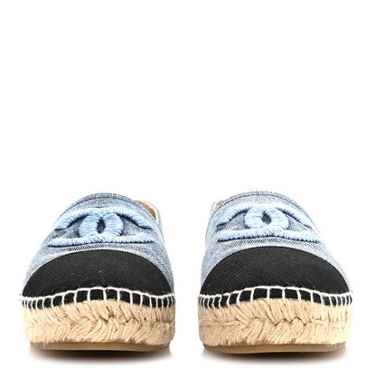 Chanel Denim CC Espadrilles 39 Blue Black 3 of 9