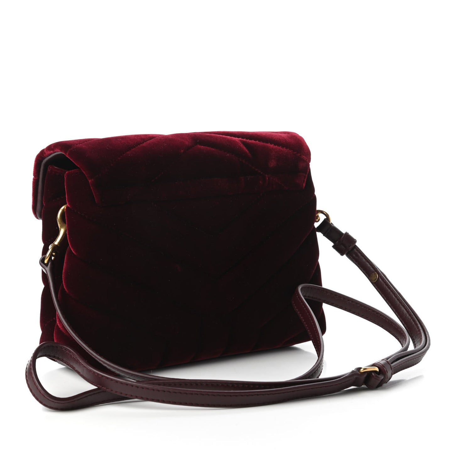 Velvet Y Quilted Monogram Toy Loulou Chain Satchel Light Burgundy