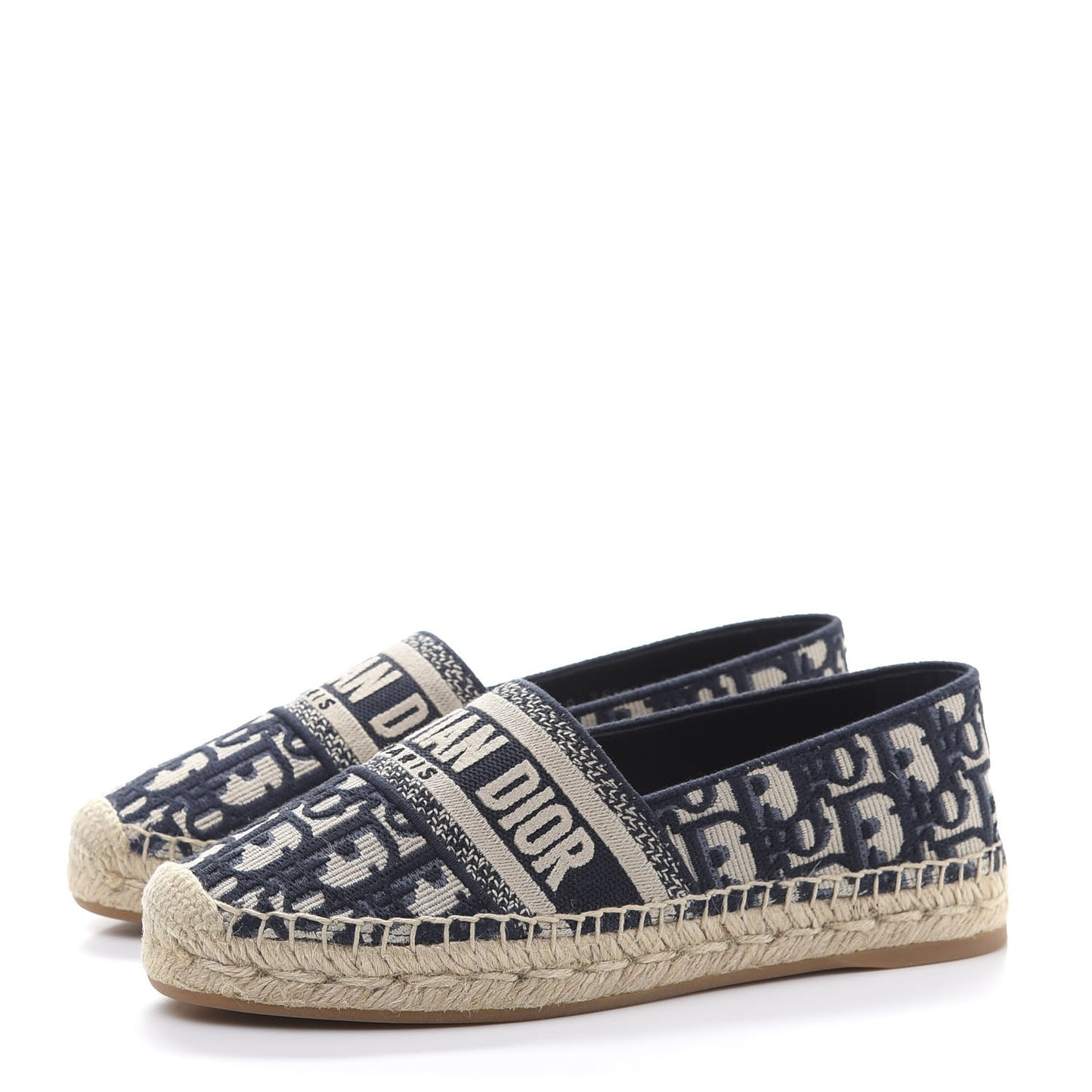 Oblique Embroidered Granville 15mm Espadrilles 36.5 Deep Blue