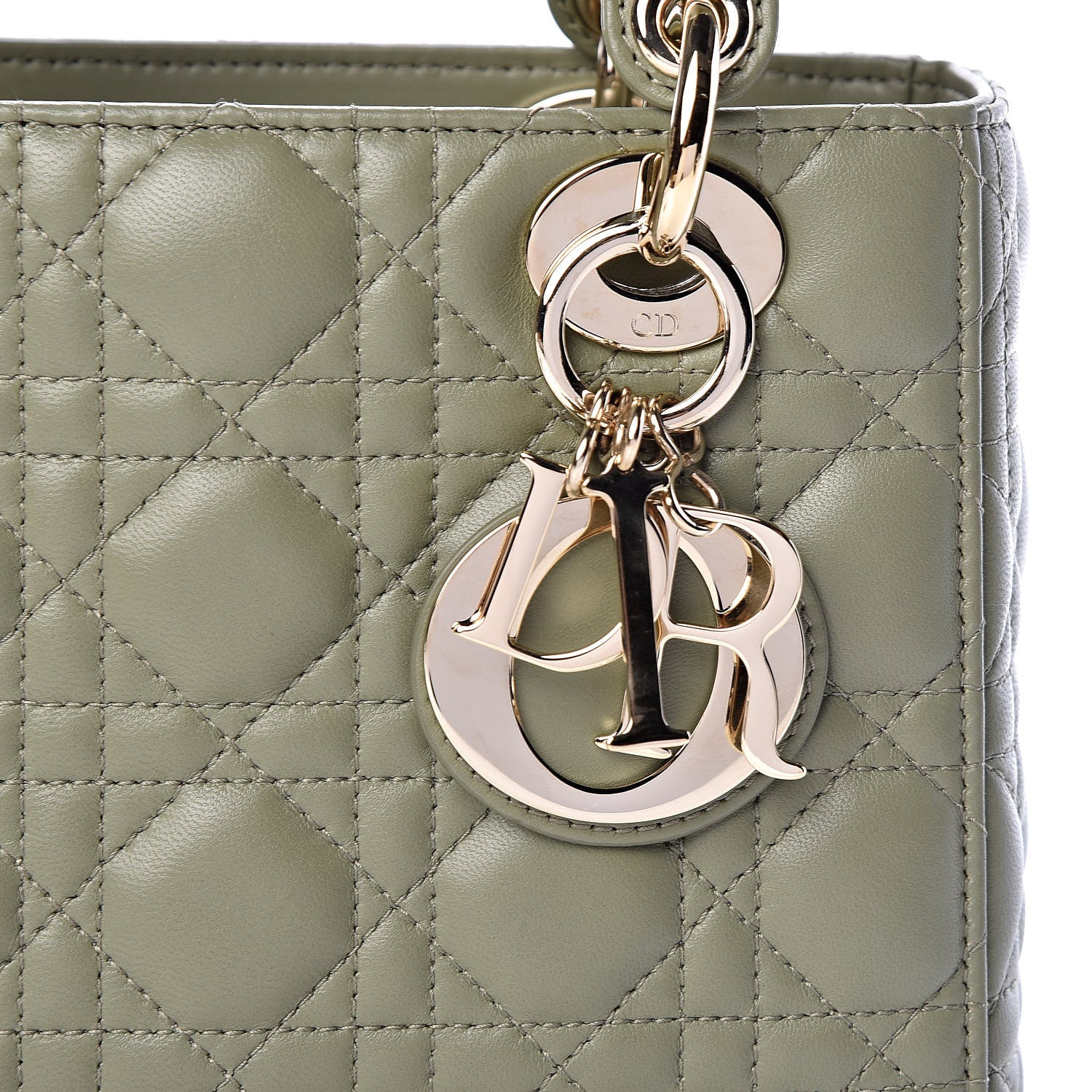 Christian Dior Lambskin Cannage Small My ABCDior Lady Dior Army Green 8 of 10