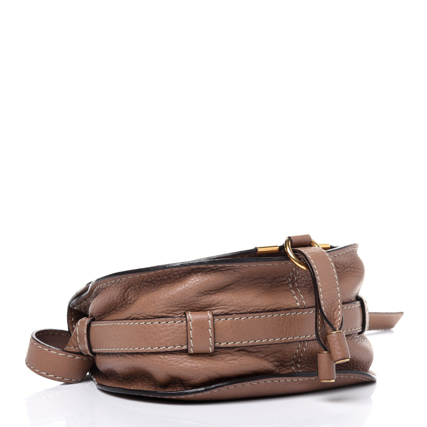 Calfskin Mini Marcie Round Crossbody Bag Nut
