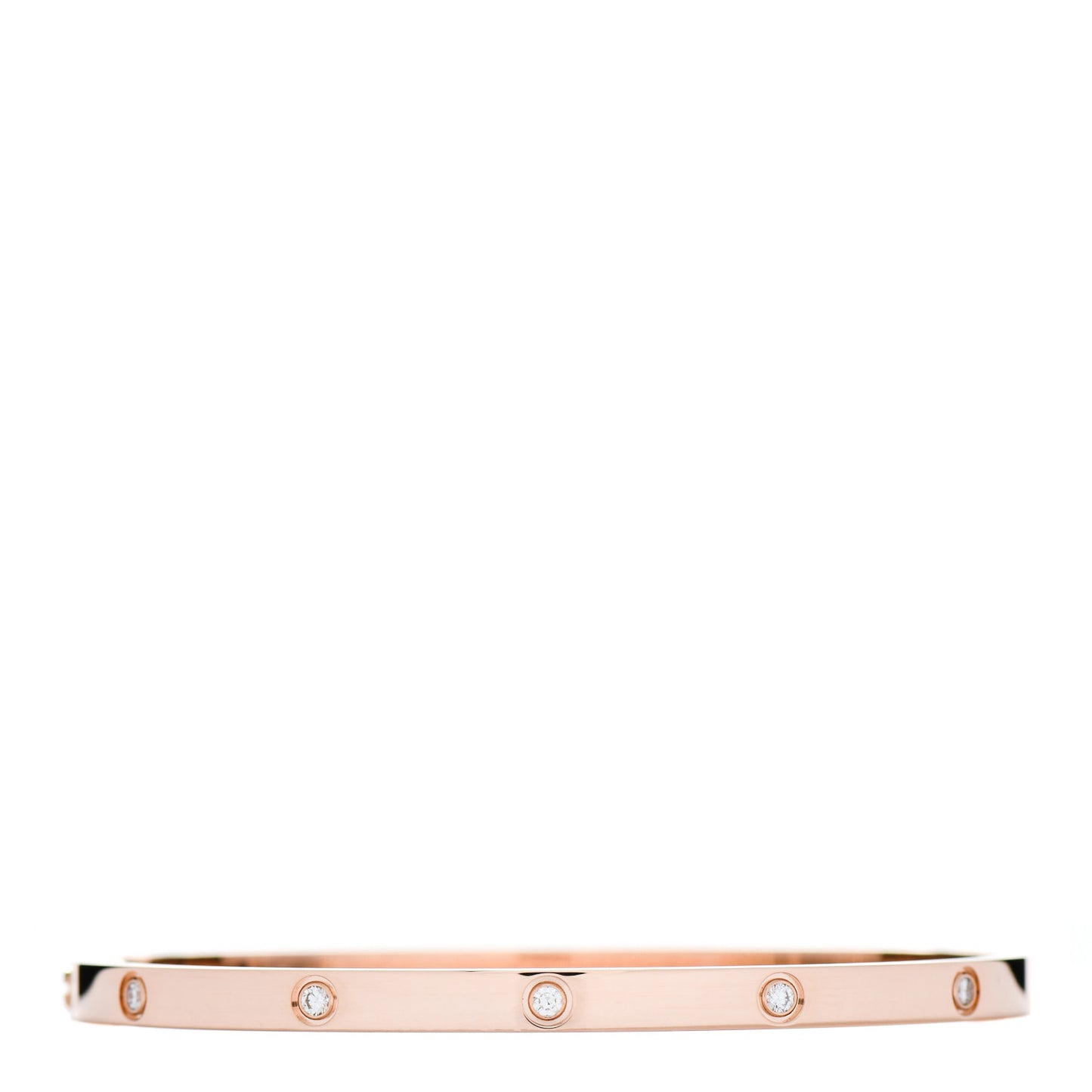 18K Pink Gold 10 Diamond Small LOVE Bracelet 16