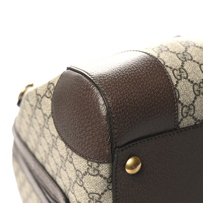 Gucci GG Supreme Monogram Textured Dollar Calfskin Web Large Savoy Duffle Bag Beige Ebony 10 of 11