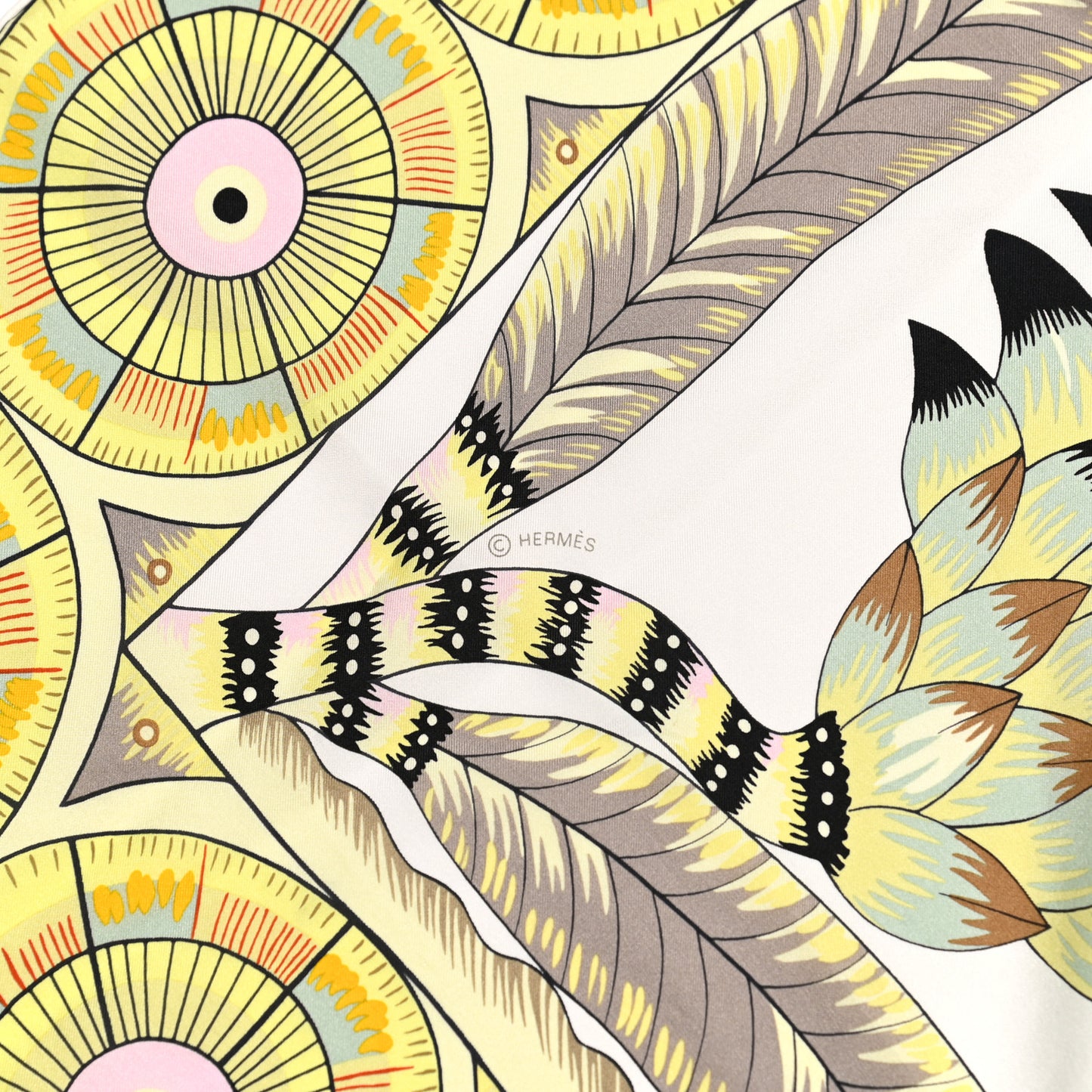 Silk The Savana Dance Wash 140 Scarf White Jaune Soufre