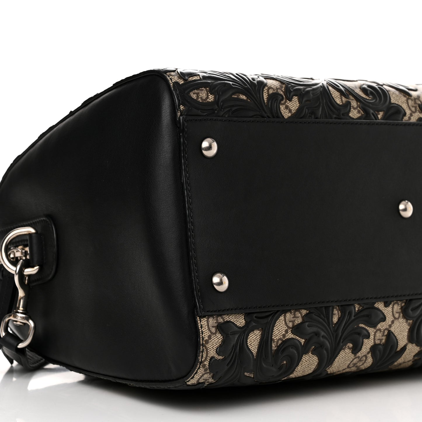 GG Supreme Monogram Arabesque Medium Boston Black