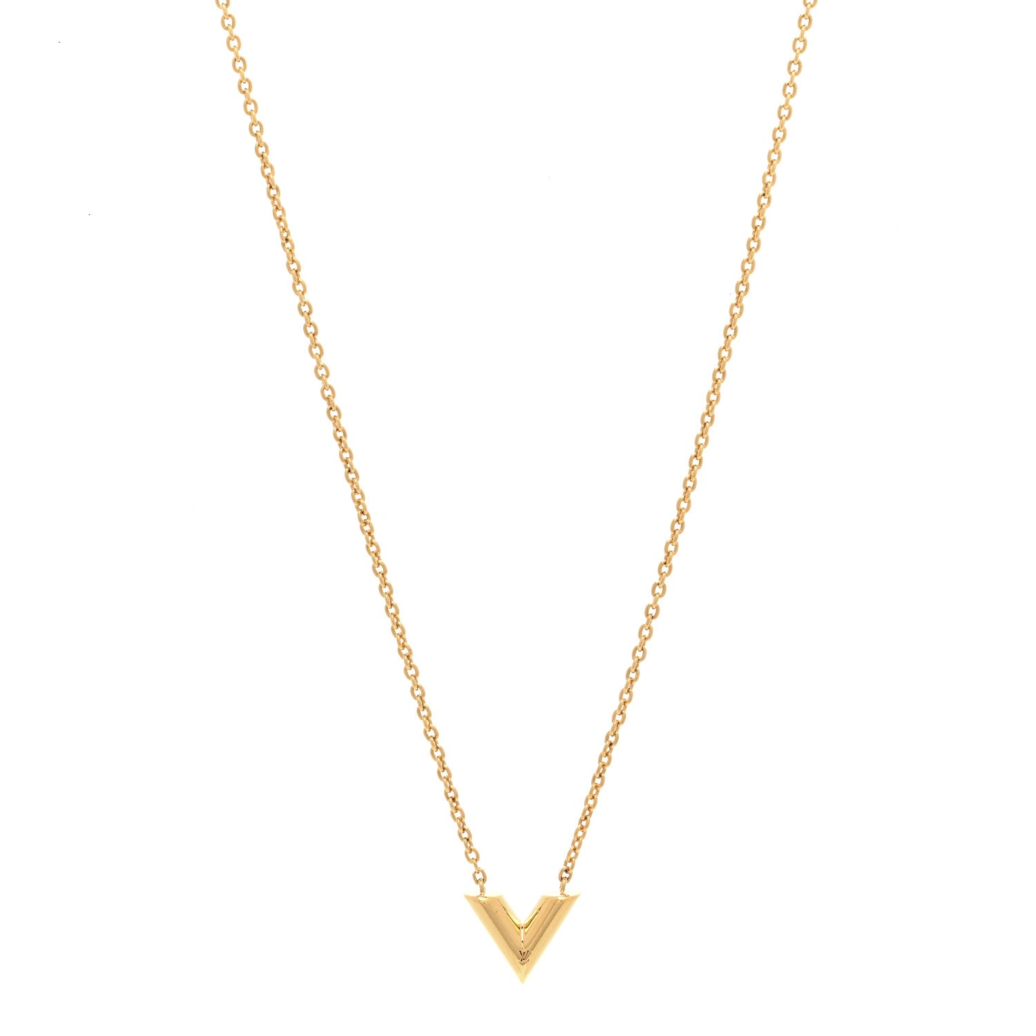 Louis Vuitton Brass Essential V Necklace Gold 1 of 6