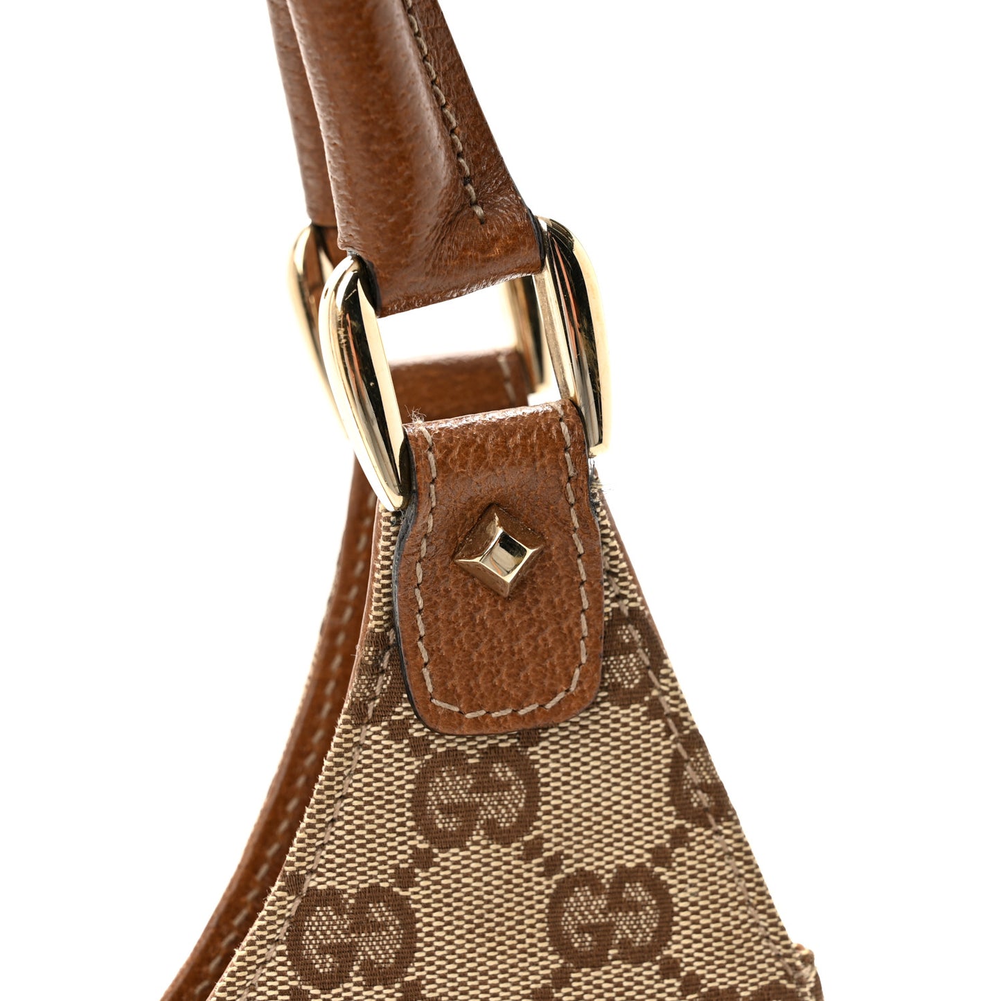 Monogram Calfskin Large Bardot Shoulder Bag Brown