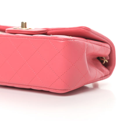 Chanel Lambskin Quilted Studded Mini Rectangular Flap Pink 10 of 11