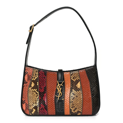 Saint Laurent Snakeskin Patchwork Le 5 A 7 Hobo Brown 1 of 10