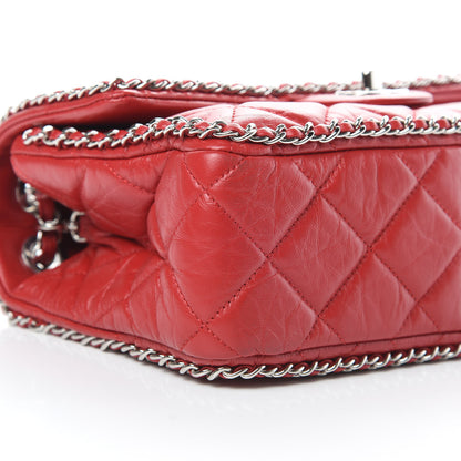 Chanel Crumpled Calfskin Medium Chain All Over Flap Red 9 of 13