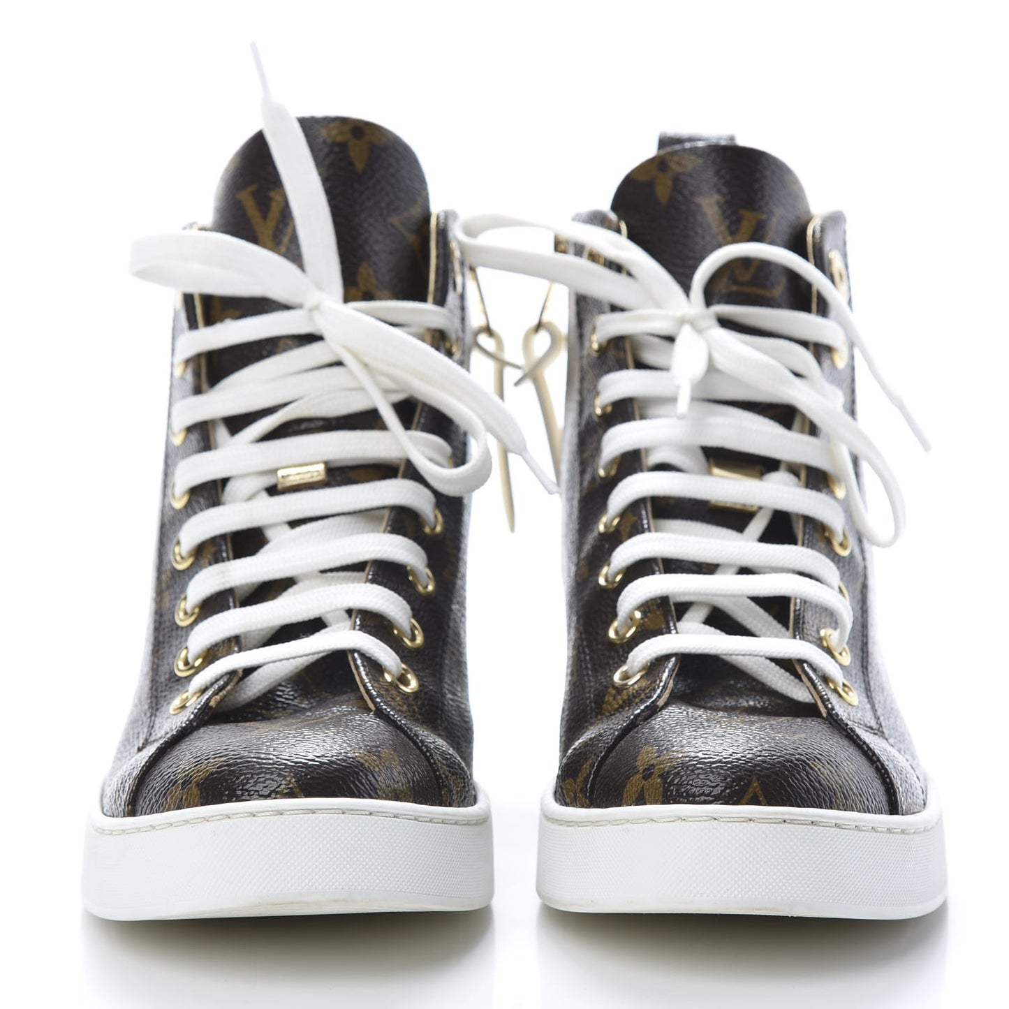 Patent Monogram Stellar Sneaker Boots 35.5 Gold