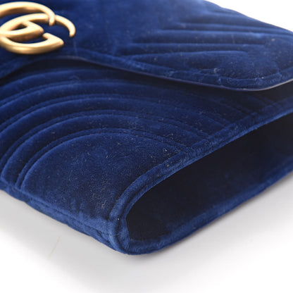 Gucci Velvet Matelasse GG Marmont Clutch Cobalt Blue 9 of 9
