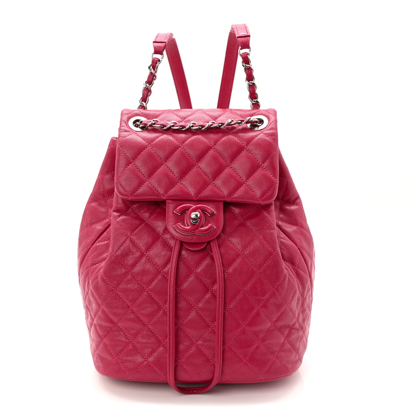 Calfskin Quilted Small Urban Spirit Backpack Dark Pink