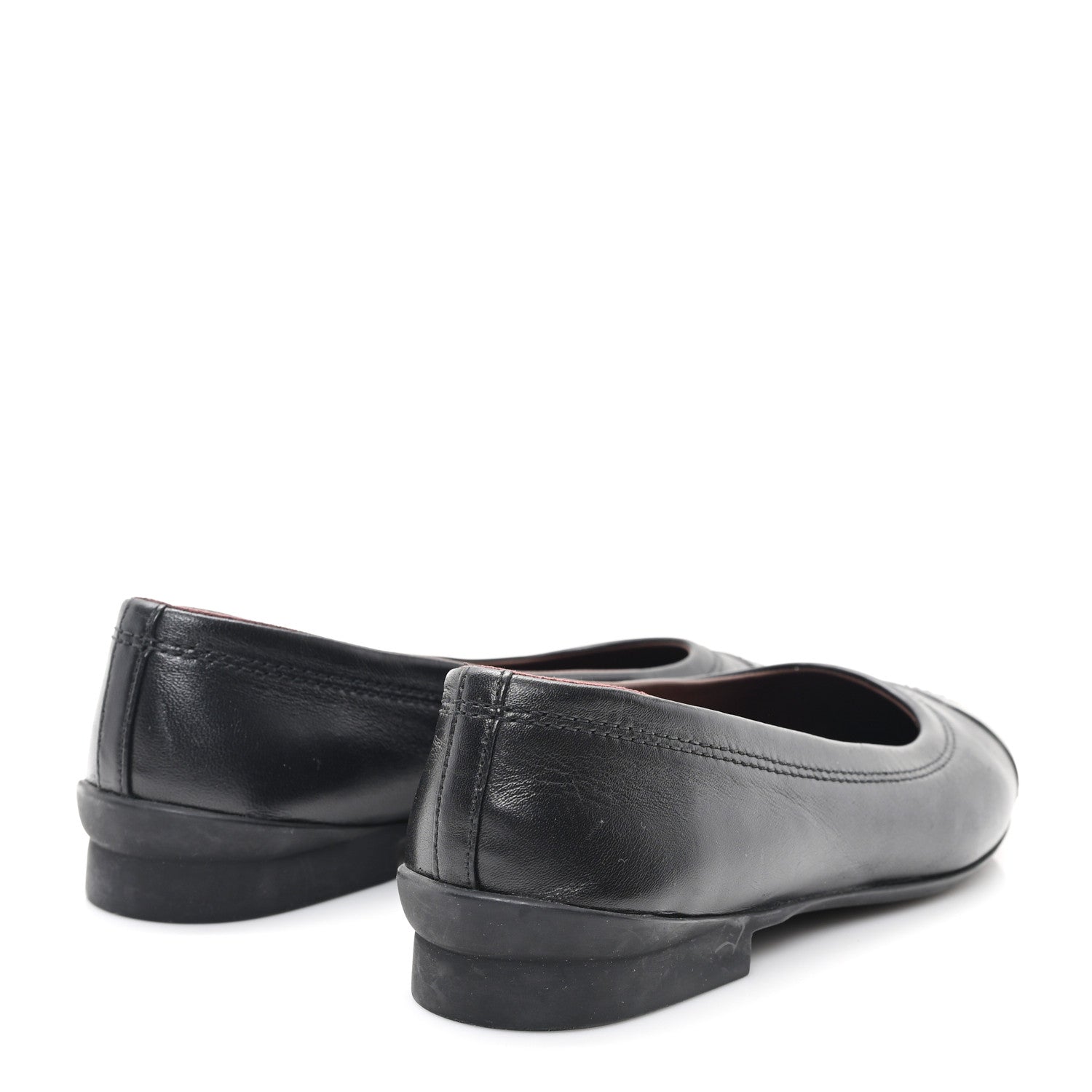 Chanel Lambskin Cap Toe CC Uniform Ballerina Flats 38.5 Black 5 of 11