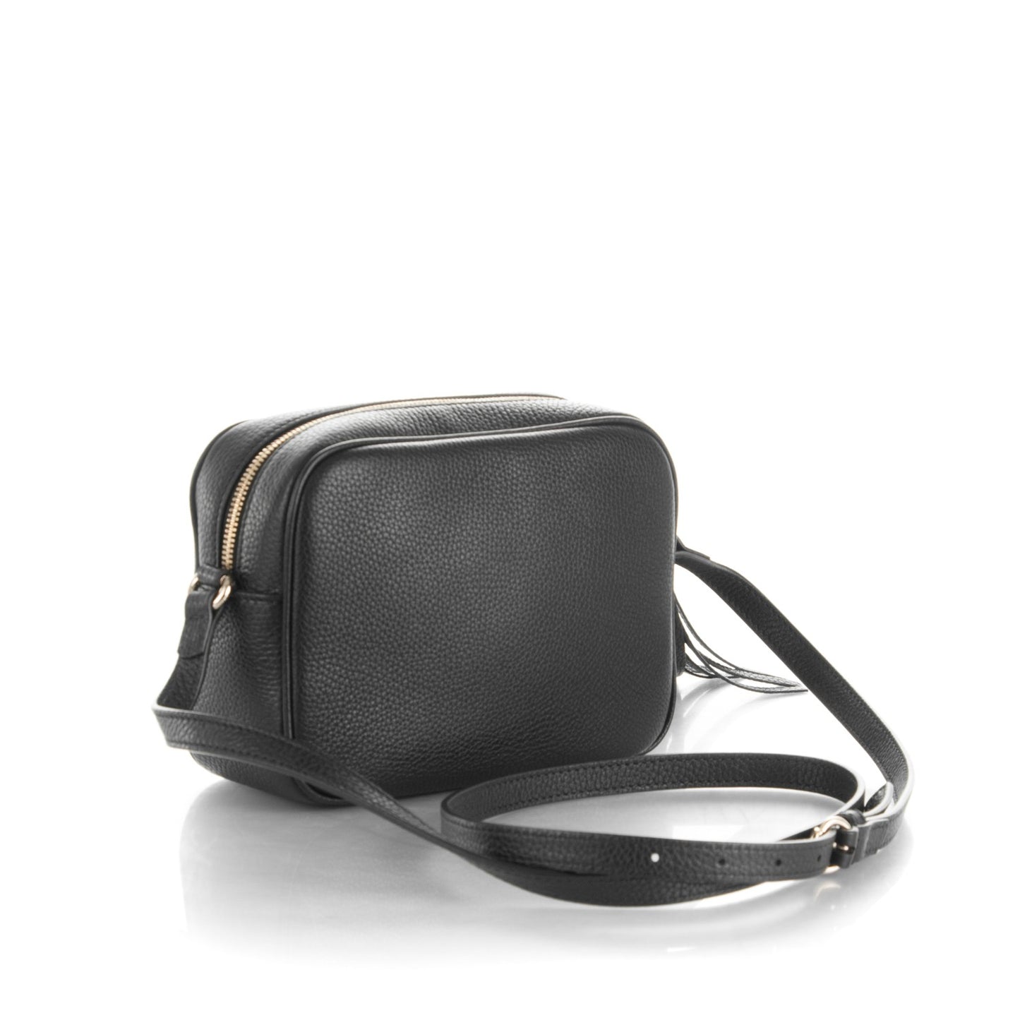 Pebbled Calfskin Small Soho Disco Bag Black