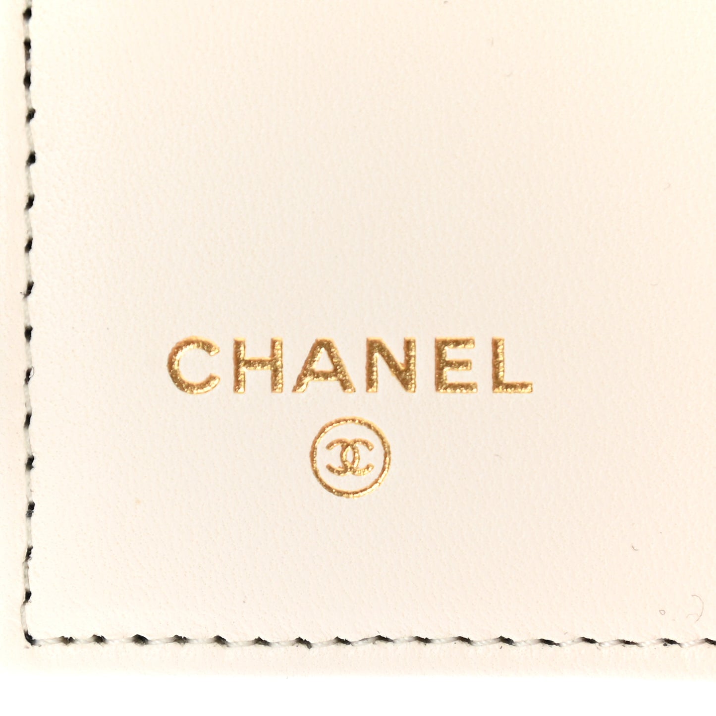 Lambskin Quilted Book Card Holder on Chain Black