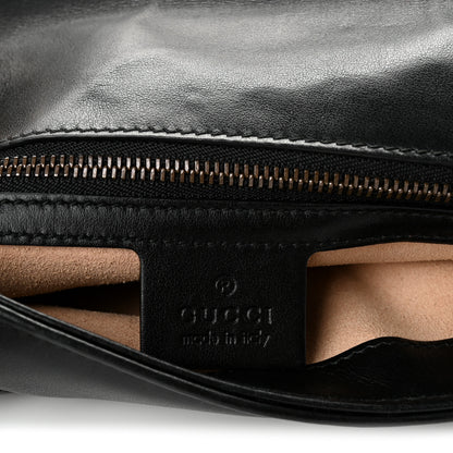 Gucci Calfskin Matelasse Small GG Marmont Shoulder Bag Black 6 of 12