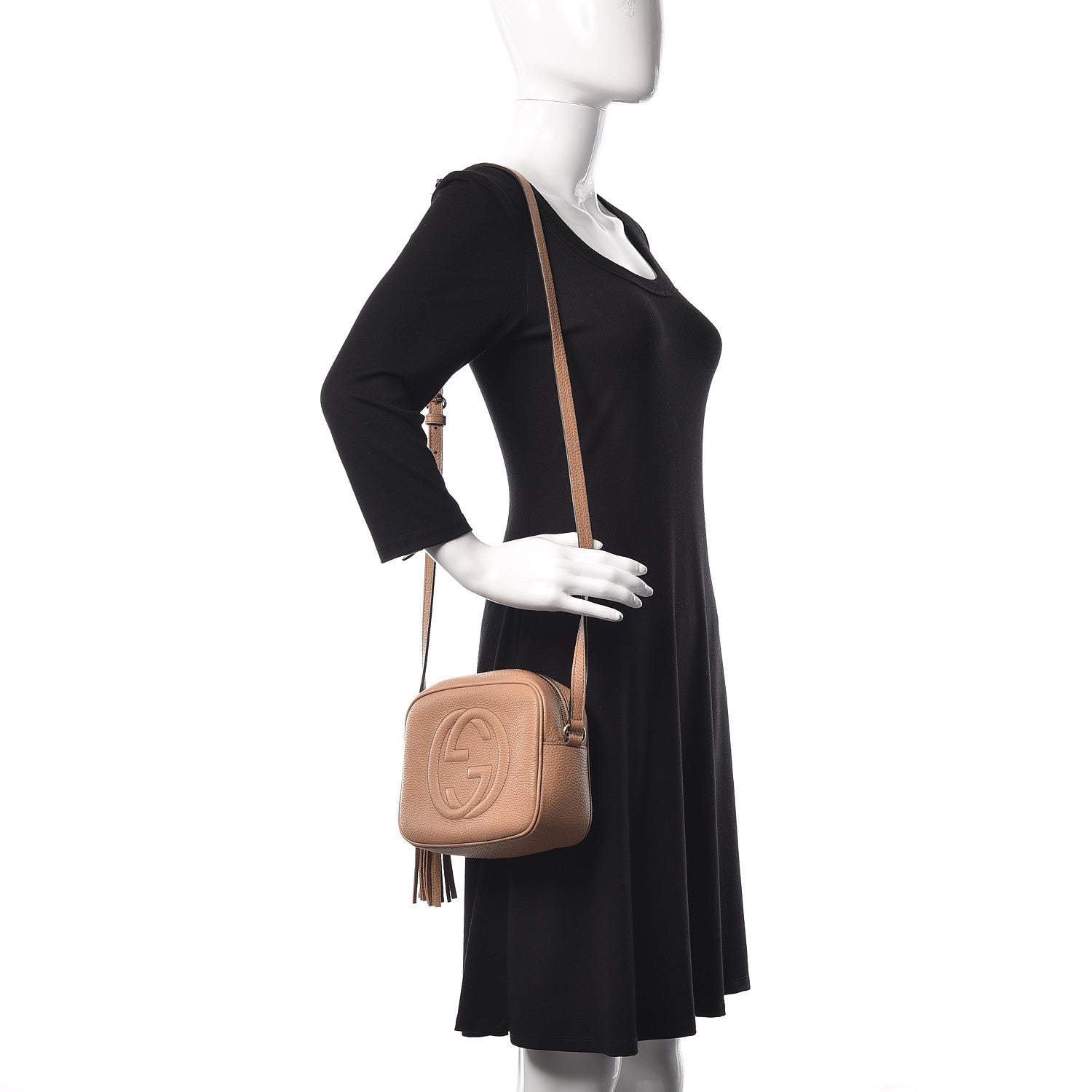 Gucci Pebbled Calfskin Small Soho Disco Bag Camelia 2 of 12