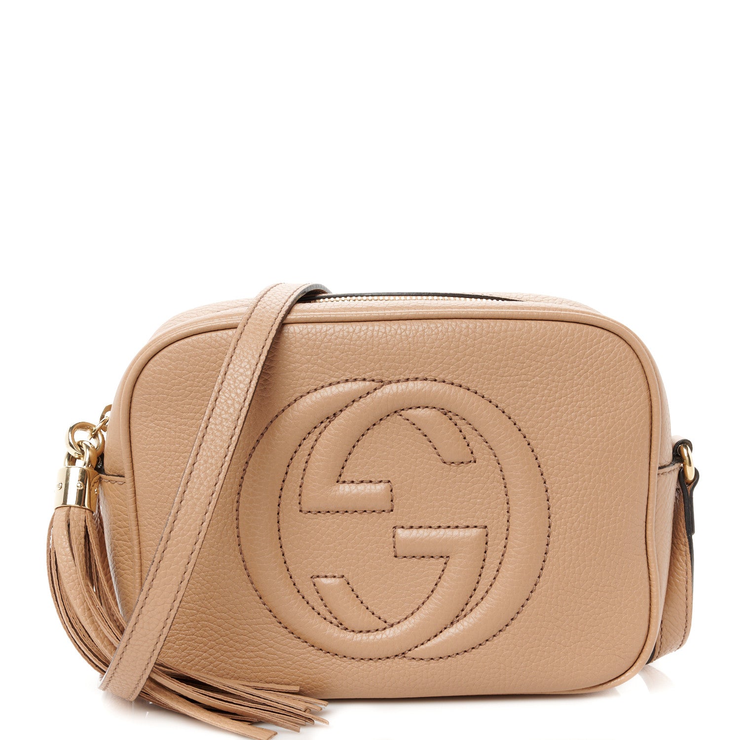 Gucci Pebbled Calfskin Small Soho Disco Bag Camelia 1 of 12