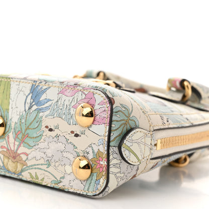 Gucci New Shangai Calfskin Tiger Savanah Web Mini Horsebit 1955 Top Handle Bag Chalky White Multicolor 10 of 10