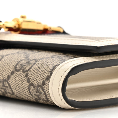 Gucci GG Supreme Monogram Textured Calfskin Web Jackie 1961 Chain Wallet Beige Ebony Mystic White 9 of 12