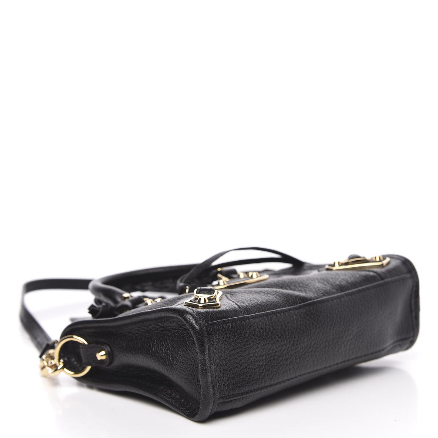 Chevre Gold Metallic Edge Hardware Nano City Black