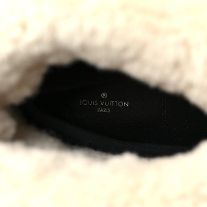 Louis Vuitton Suede Shearling Quilted Flat Ankle Boot 36 Beige 6 of 8