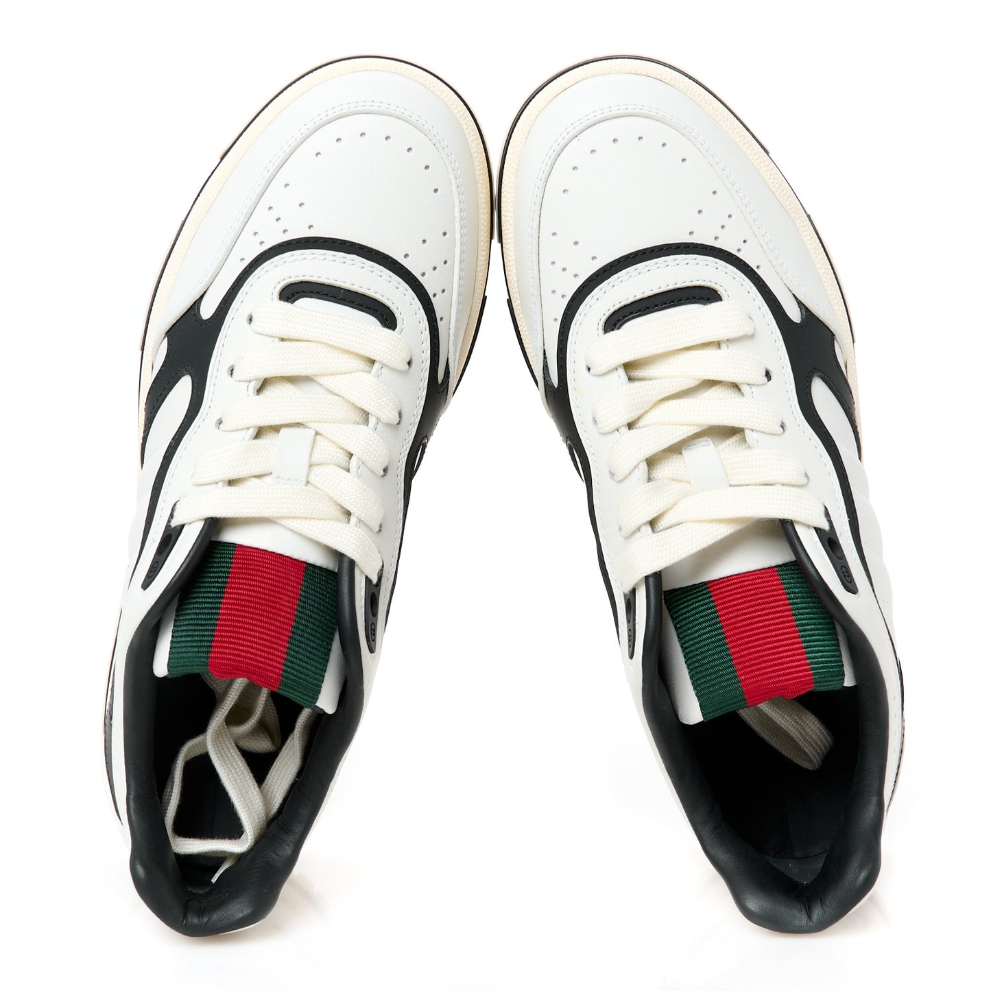 Calfskin Womens Re-Web Sneakers 36 Black White