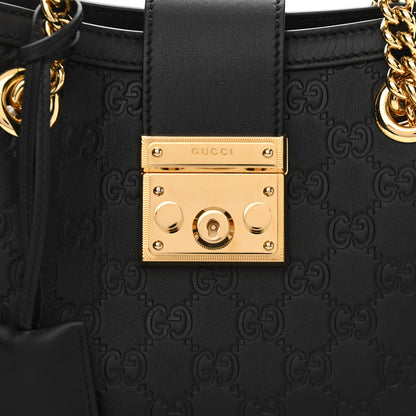 Gucci Guccissima Small Padlock Tote Black 9 of 11