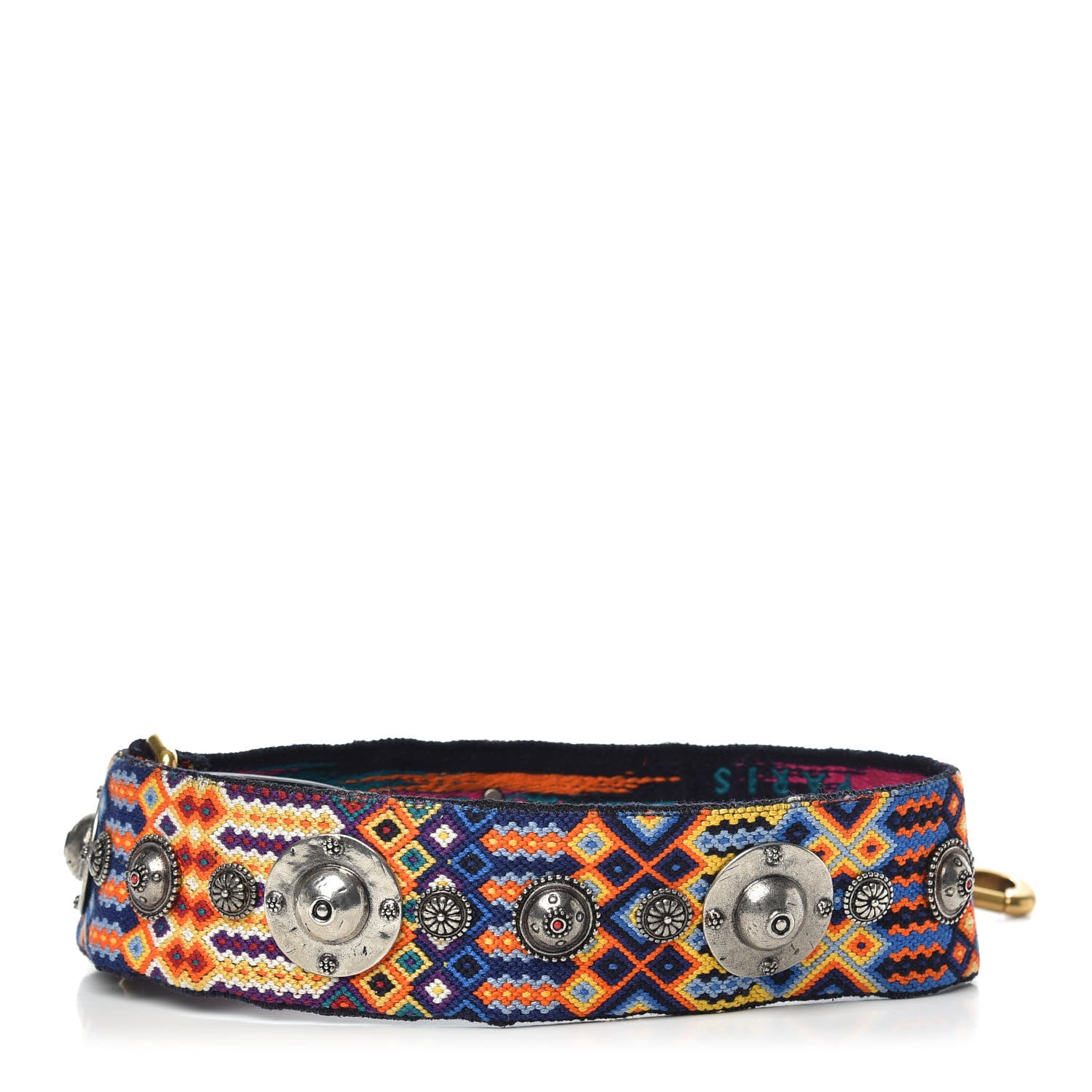 Christian Dior Canvas Embroidered Studded Mexico Shoulder Strap Multicolor 2 of 5