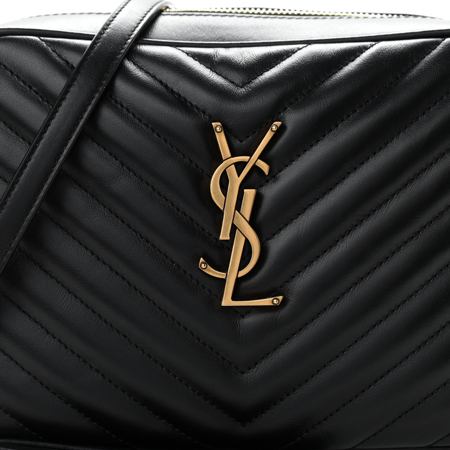 Saint Laurent Calfskin Matelasse Monogram Lou Camera Bag Black 9 of 11