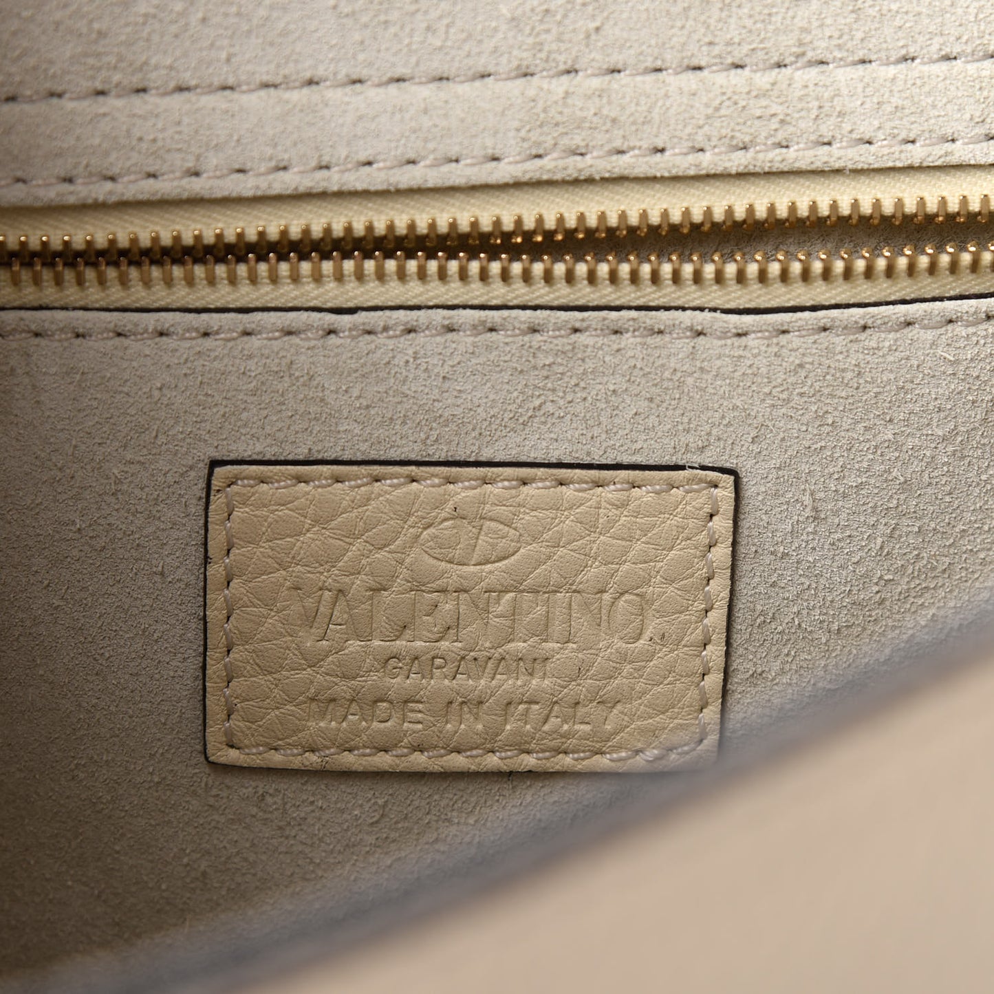 Grained Calfskin Rockstud Top Handle Flap Shoulder Bag Light Ivory