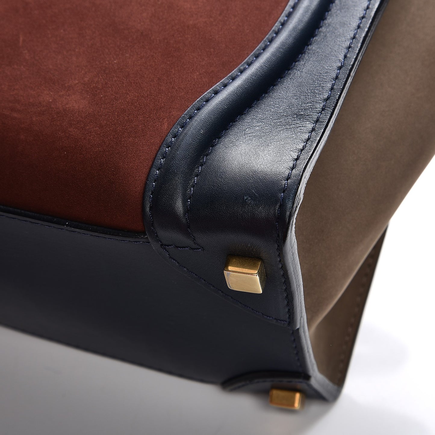 Smooth Calfskin Nubuck Micro Tri-Color Luggage Marron
