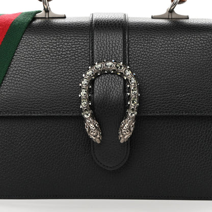 Gucci Dollar Calfskin Crystal Web Medium Dionysus Bamboo Top Handle Bag Black Black Diamond 8 of 10