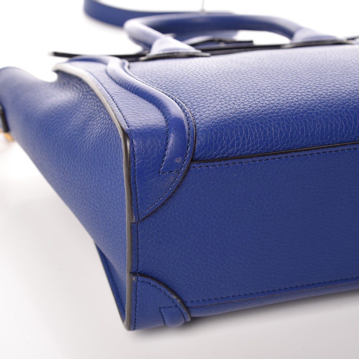 Drummed Calfskin Nano Luggage Indigo