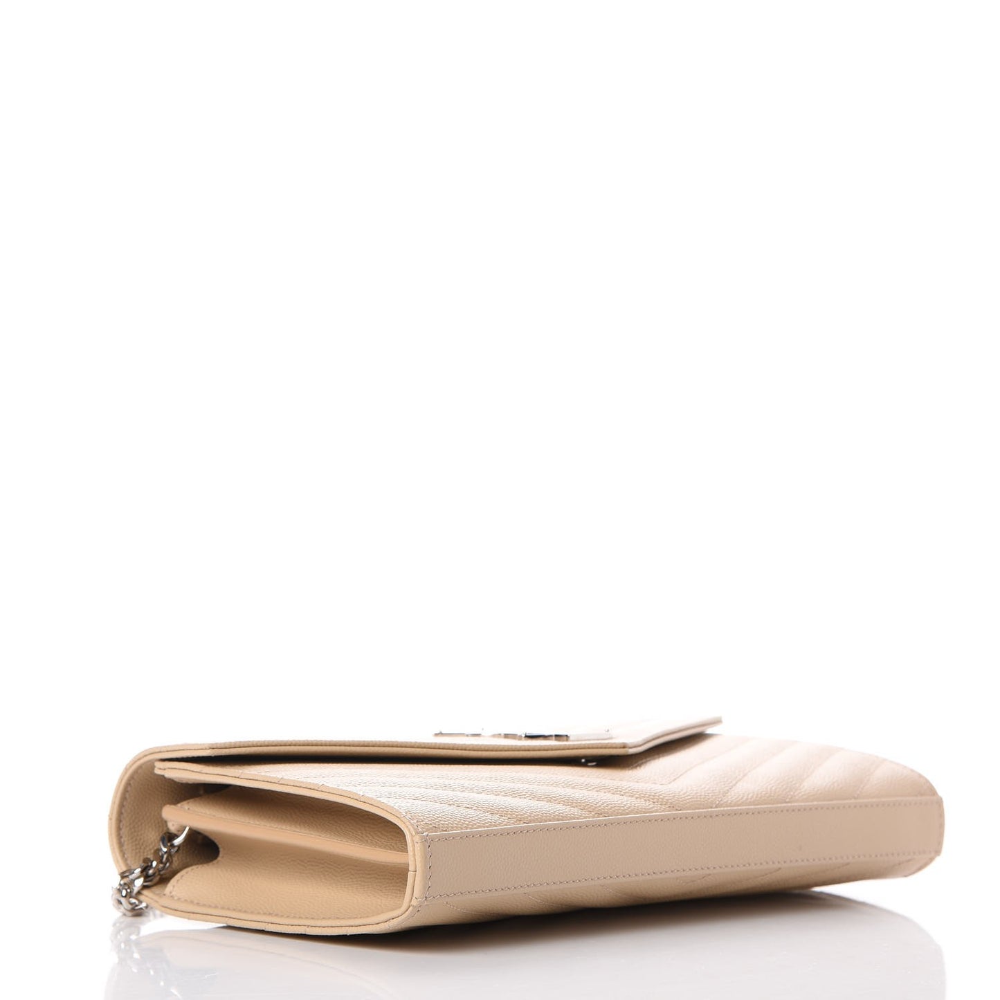 Grain De Poudre Matelasse Chevron Monogram Chain Wallet Nude Powder