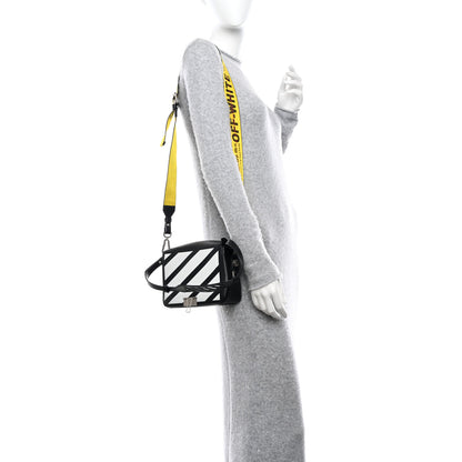 Off-White Calfskin Diag Flap Bag Black White 2 of 9
