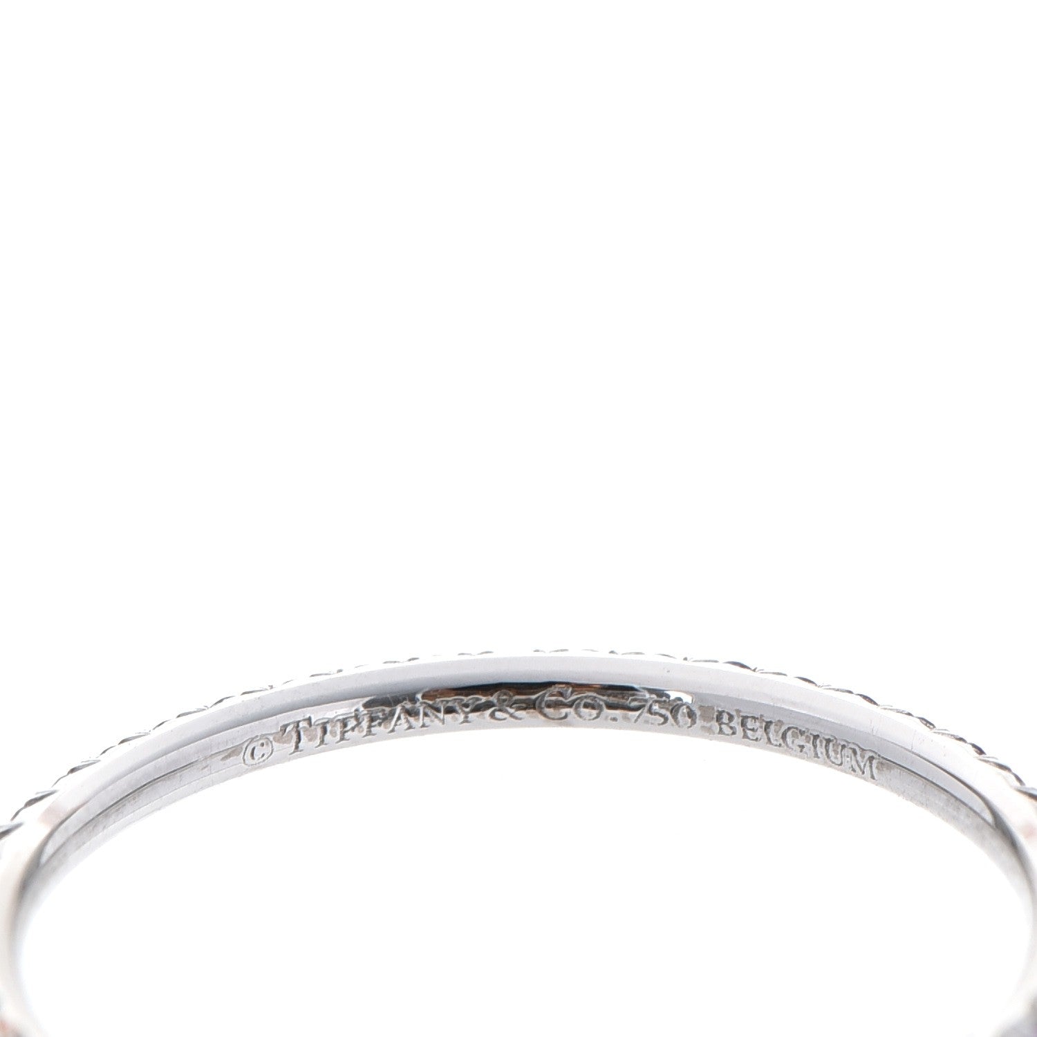 Tiffany 18K White Gold Amethyst Metro Ring 8.5 4 of 6