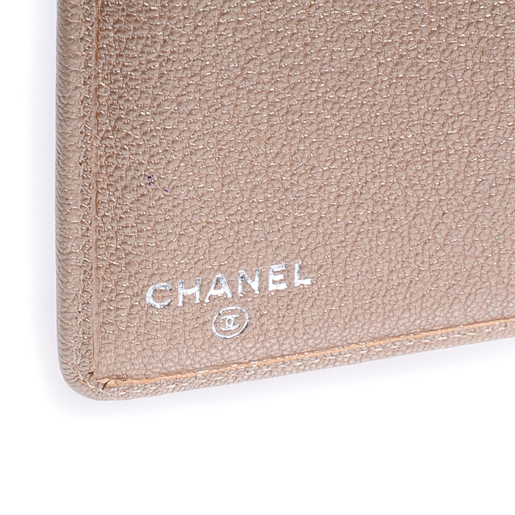 Calfskin Large Yen Wallet Metallic