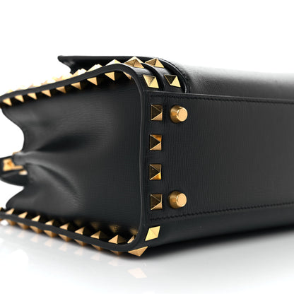 Valentino Garavani Vitello Small Rockstud Alcove Top-Handle Bag Black 6 of 7