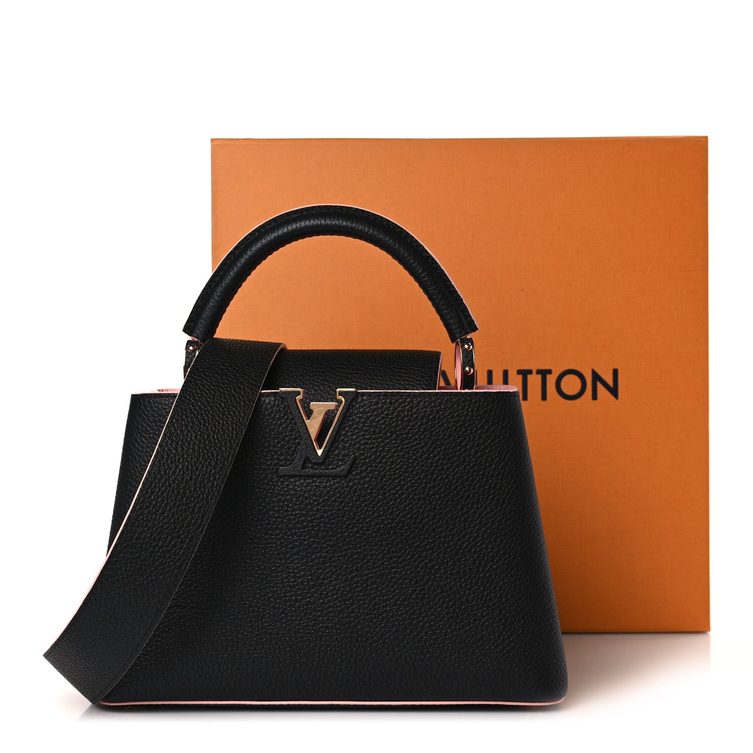 Louis Vuitton Taurillon Capucines BB Black Pink 8 of 8