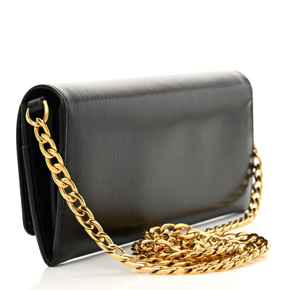 Prada Vitello Move Metal Oro Chain Wallet Black 3 of 10