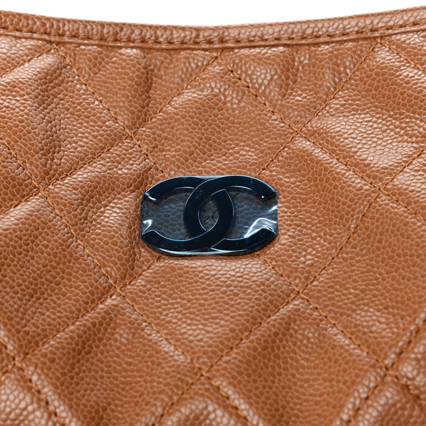 Caviar Quilted CC Hobo Bag Dark Beige