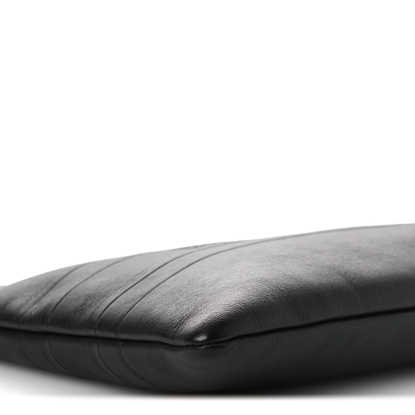Calfskin Medium Diordouble Zip Pouch Black
